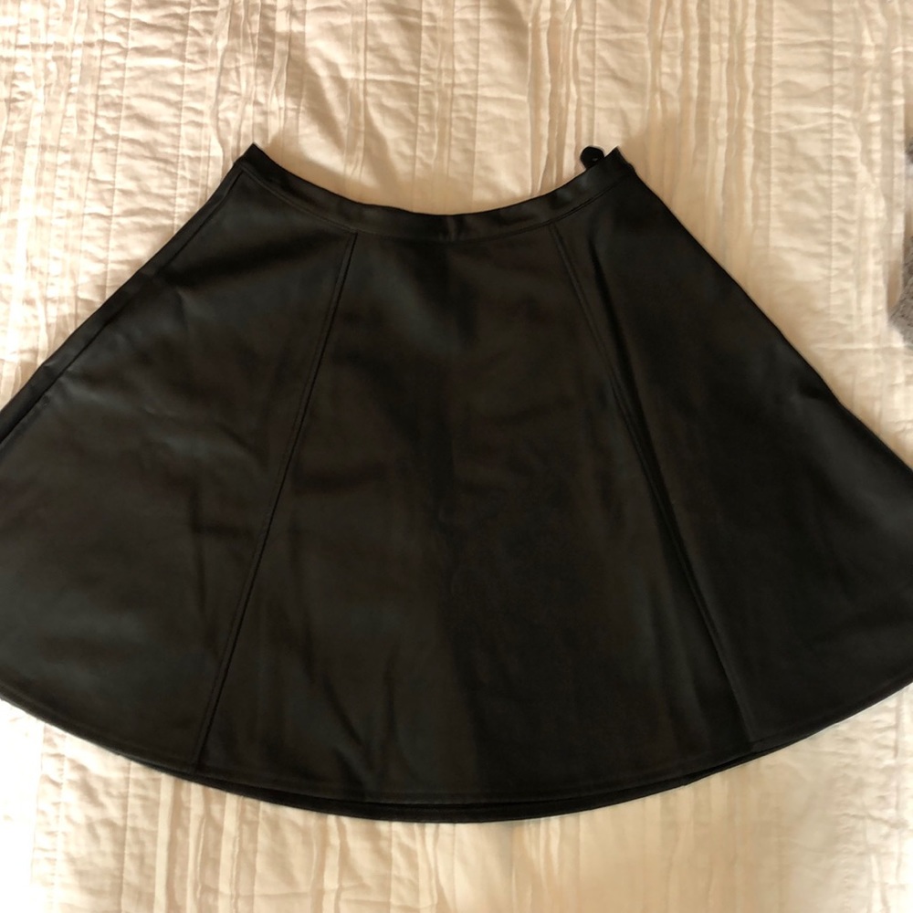 Faux leather skater skirt
